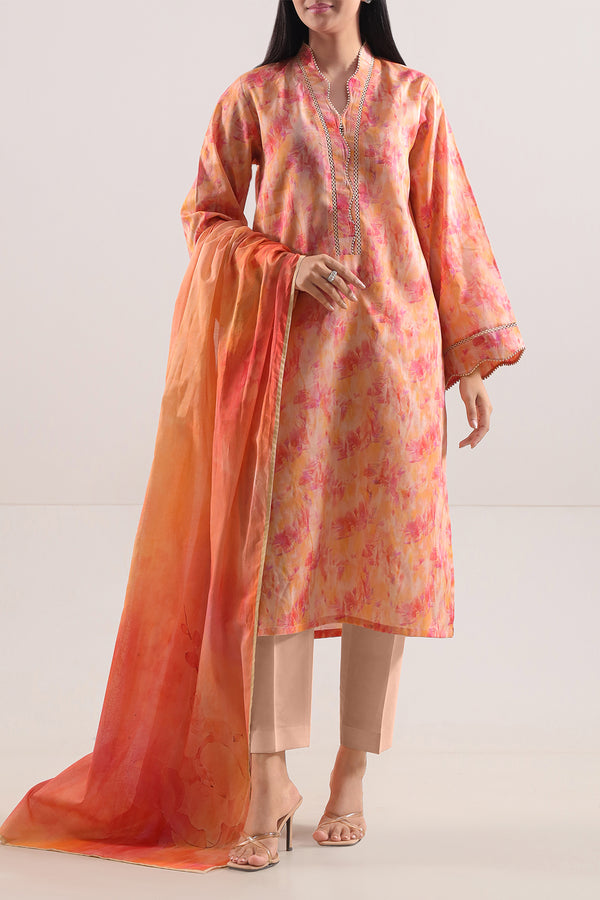 Unstitched Printed Lawn 3 Piece