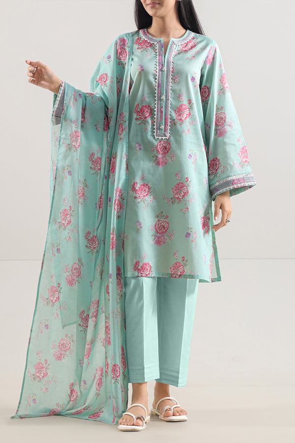 Unstitched Printed Lawn 3 Piece