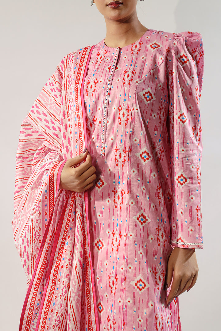 Unstitched Printed Self Strip Lawn 3 Piece – SAYA