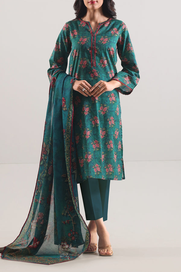 Unstitched Printed Lawn 3 Piece
