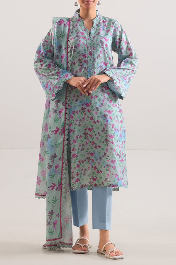 Unstitched Printed Lawn 3 Piece