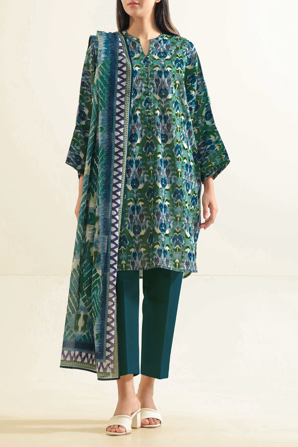Unstitched Printed Lawn 3 Piece