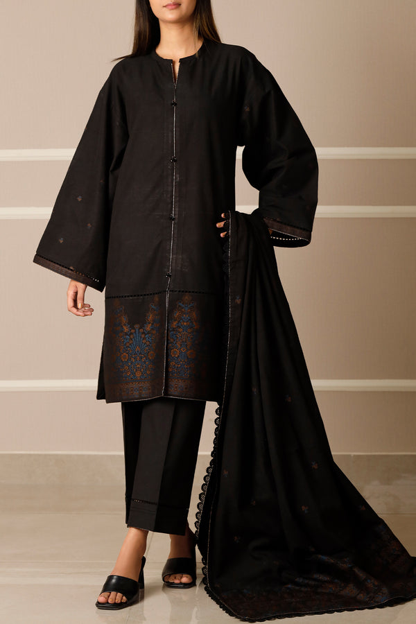 Unstitched Jacquard Cotton 3 Piece