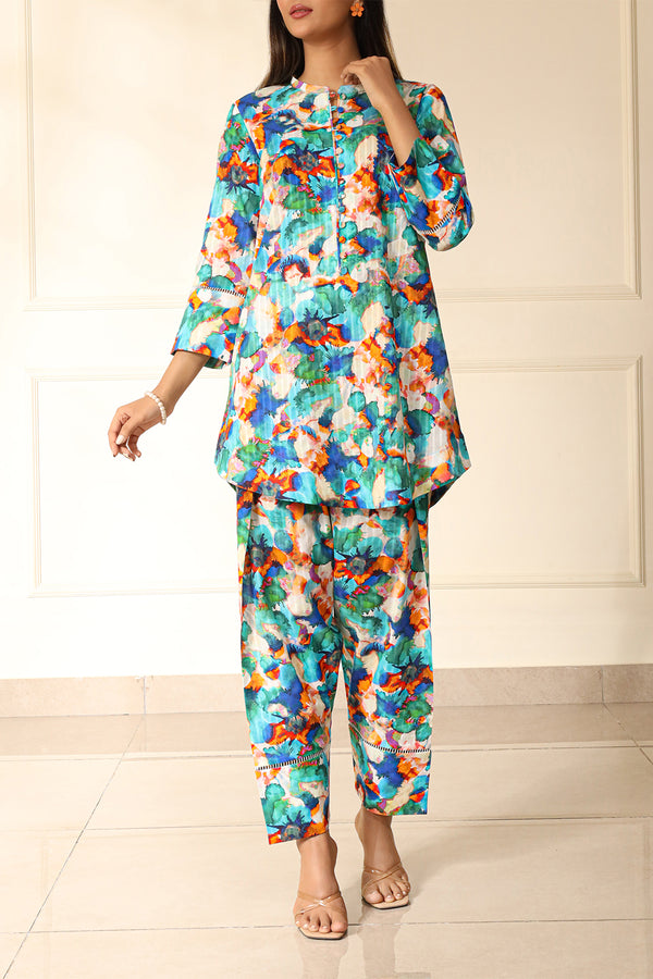 Unstitched Printed Lawn 2 Piece Shirt/Trouser