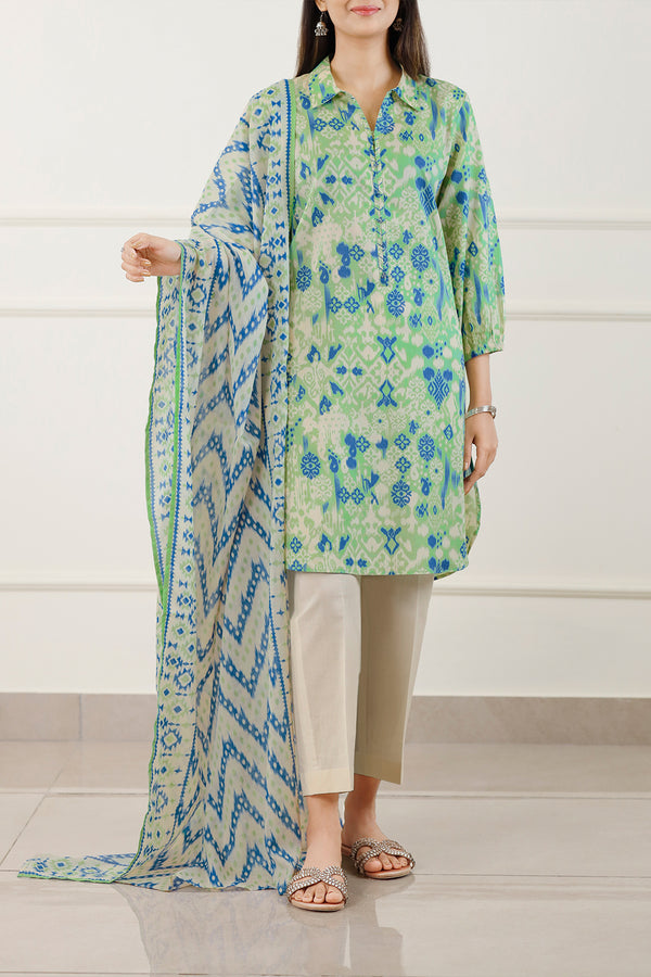 Unstitched Printed Lawn 3 Piece
