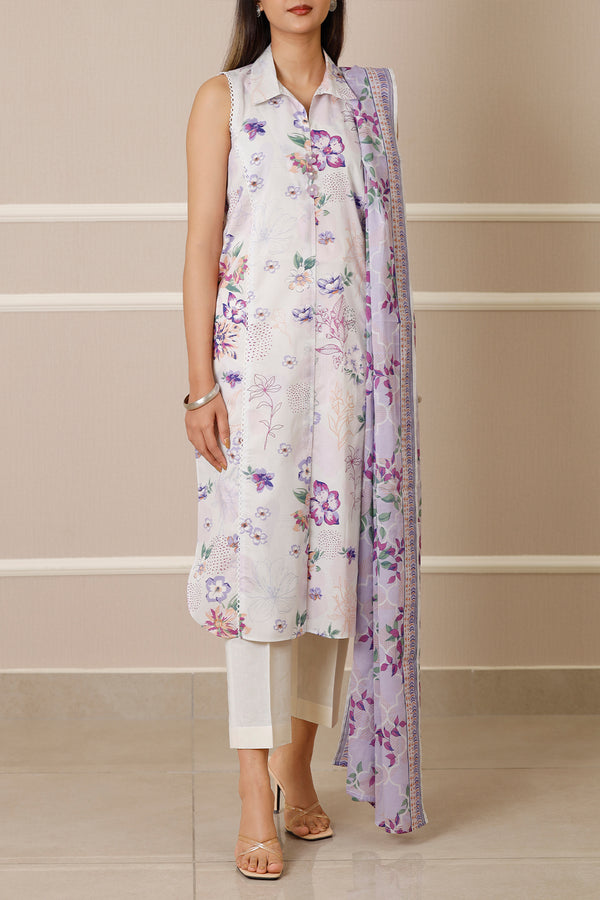 Unstitched Printed Lawn 3 Piece