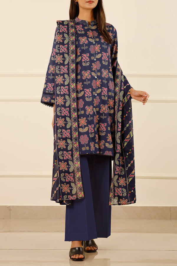 Unstitched Printed Lawn 3 Piece