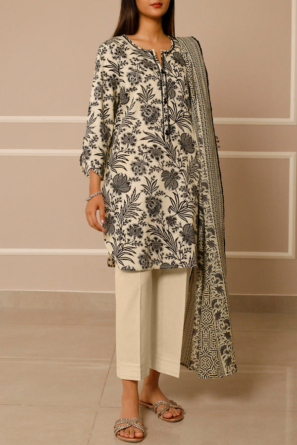 Unstitched Printed Lawn 3 Piece