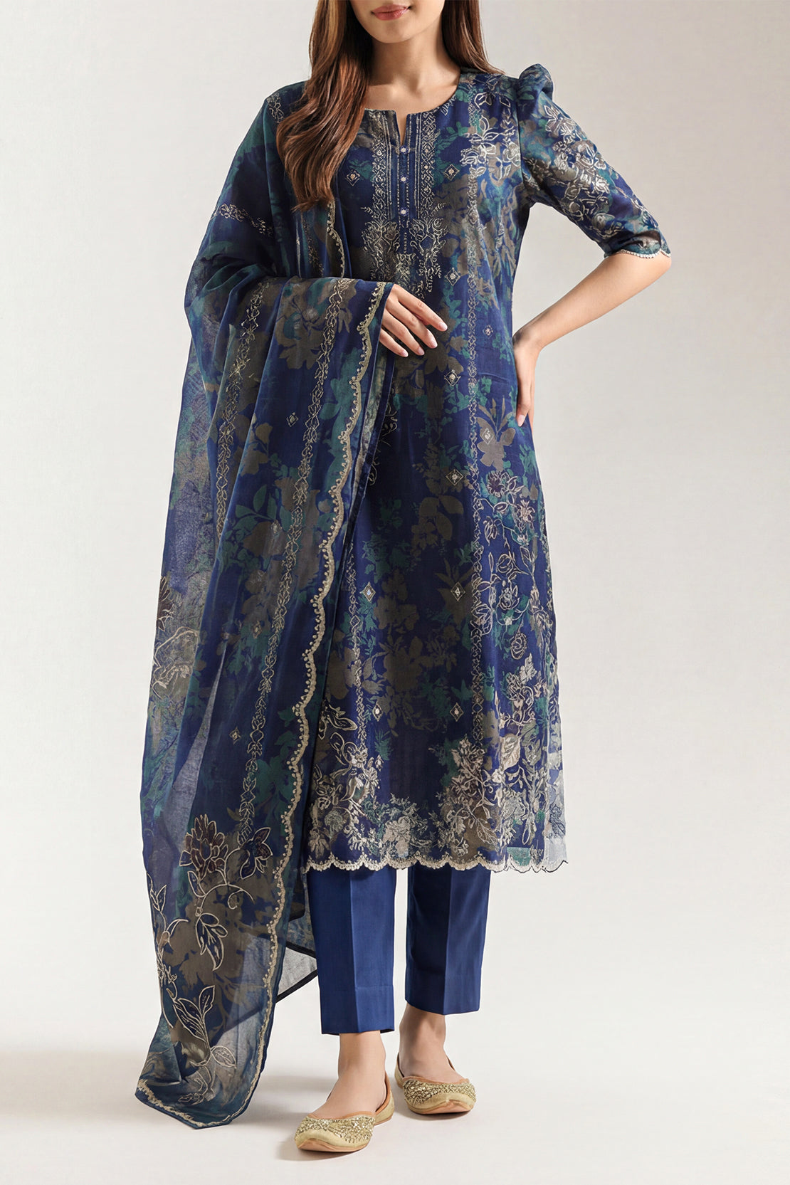 Unstitched Printed Lawn 3 Piece