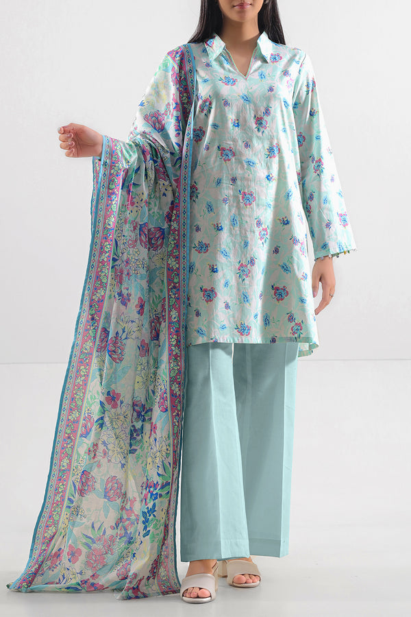 Unstitched Printed Lawn 3 Piece