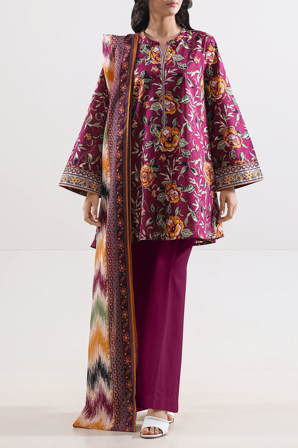 Unstitched Printed Lawn 3 Piece