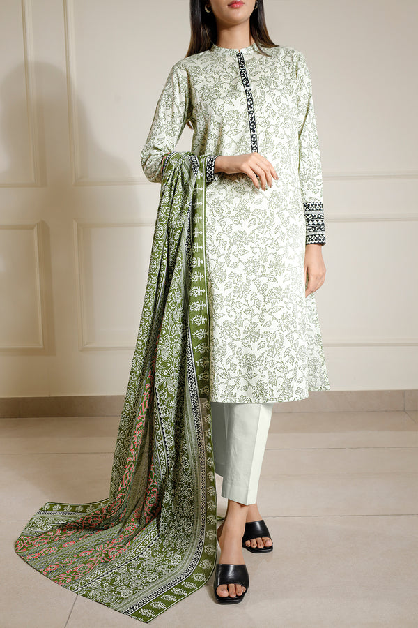 Unstitched Printed Lawn 3 Piece