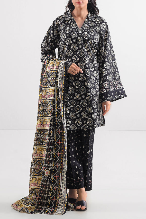 Unstitched Printed Lawn 2 Piece (Shirt/Dupatta)