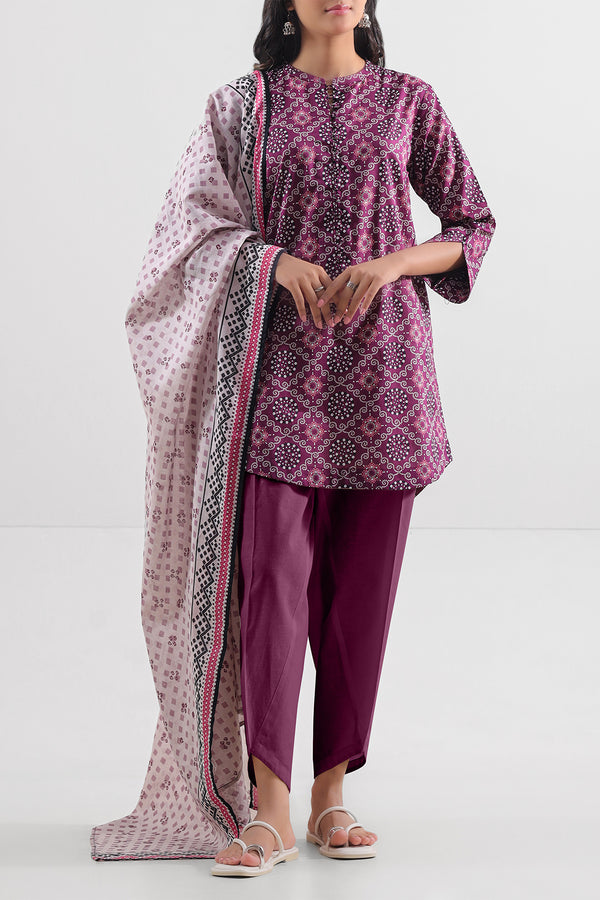 Unstitched Printed Lawn 2 Piece (Shirt/Dupatta)