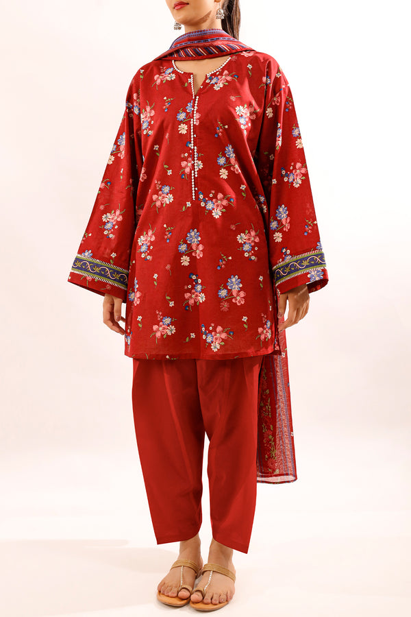 Unstitched Printed Lawn 3 Piece