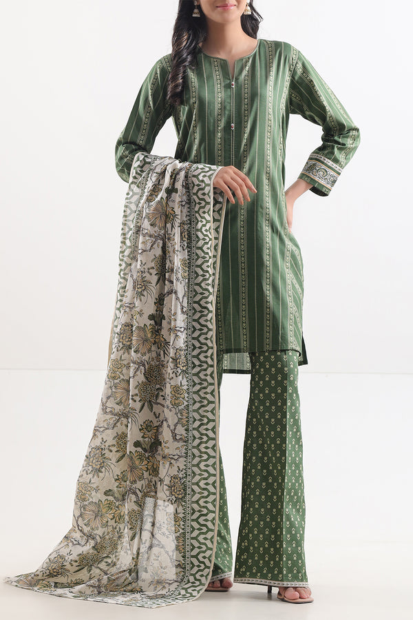 Unstitched Printed Lawn 2 Piece (Shirt/Dupatta)