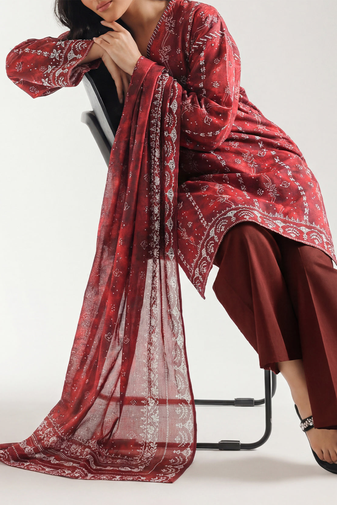 Unstitched Printed Lawn 3 Piece – SAYA