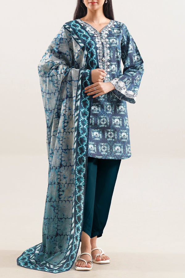 Unstitched Embroidered Lawn 3 Piece