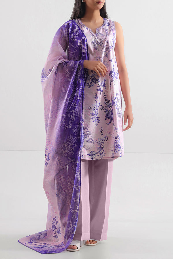 Unstitched Printed Lawn 3 Piece