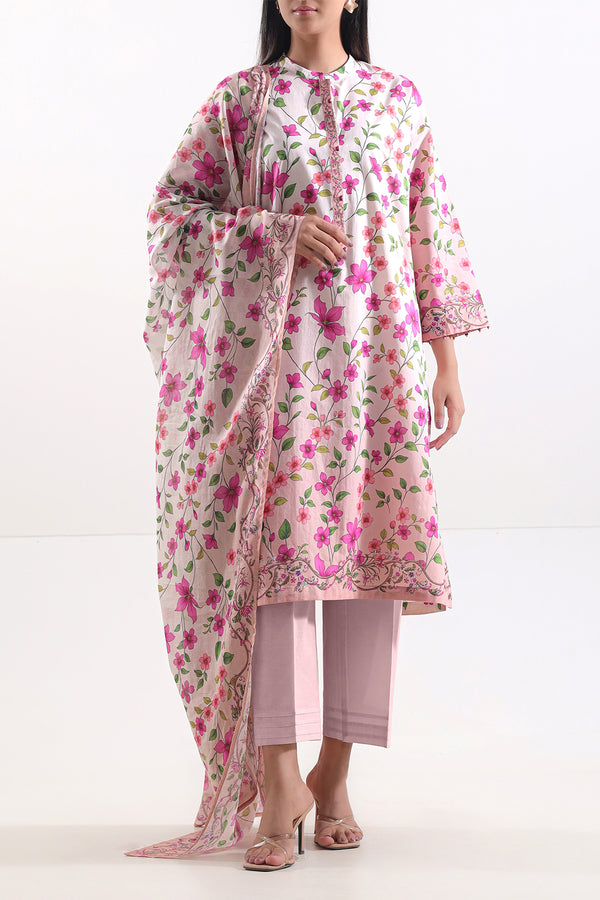 Unstitched Printed Lawn 3 Piece