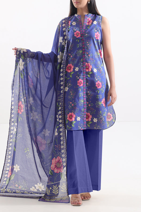 Unstitched Printed Lawn 3 Piece