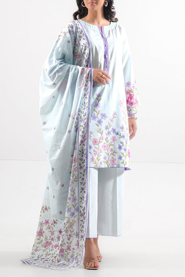 Unstitched Printed Lawn 3 Piece