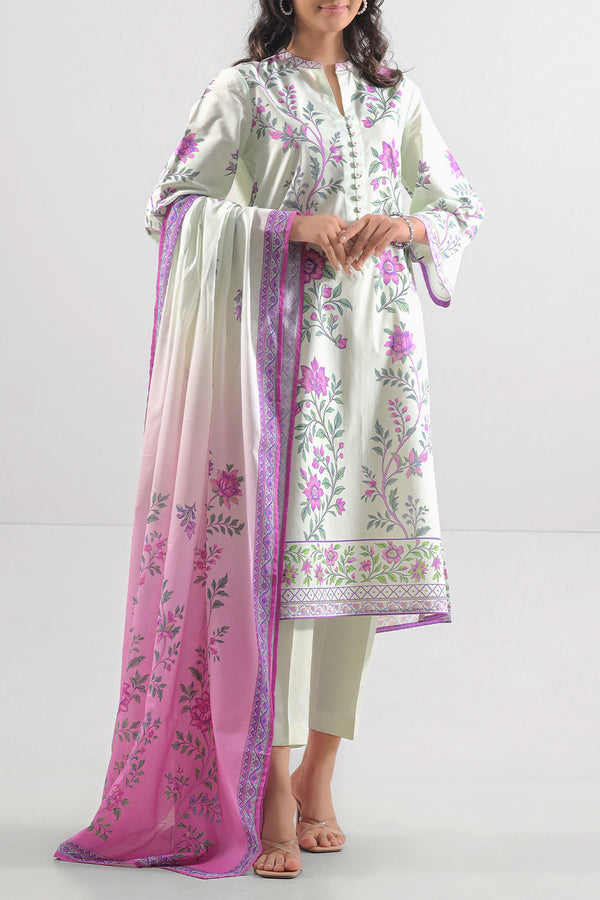 Unstitched Printed Lawn 3 Piece