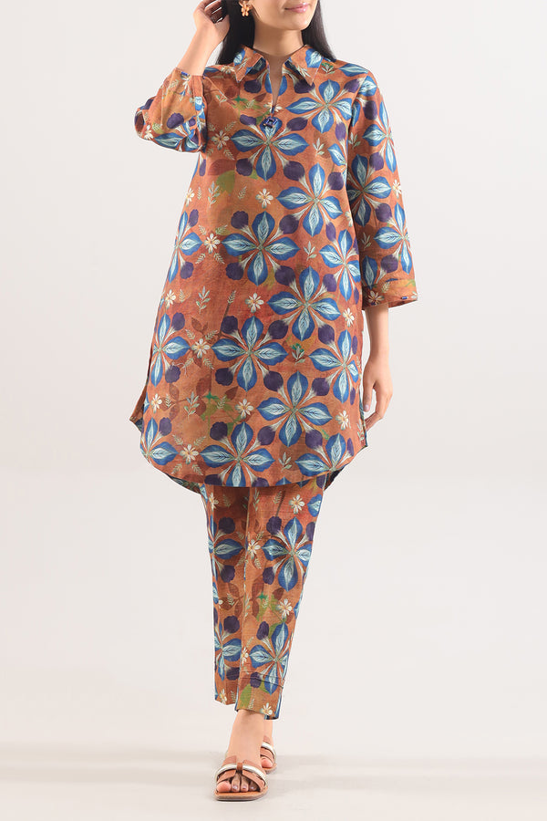 Unstitched Printed Warm Khaddar 2 Piece (Shirt/Trouser)