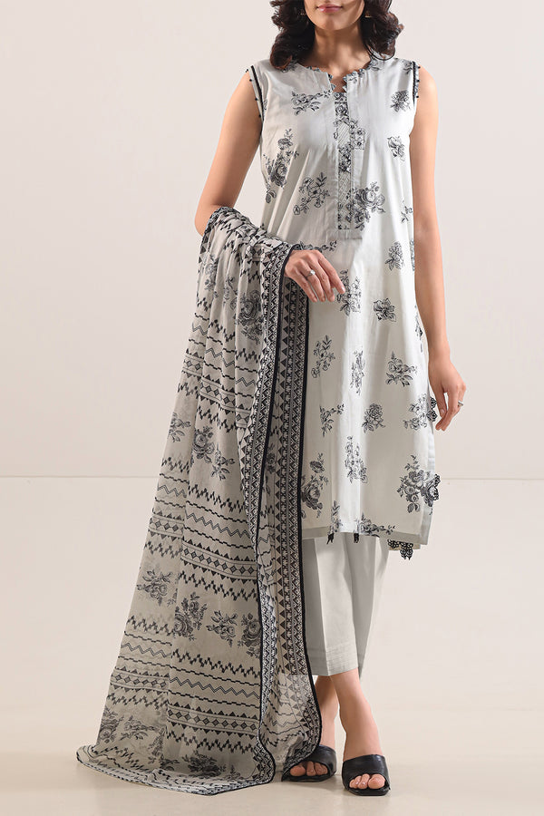 Unstitched Printed Lawn 3 Piece