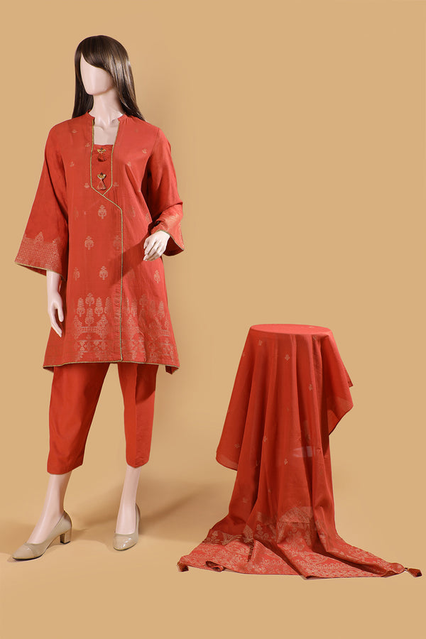 Unstitched Jacquard Cotton 2 Piece (Shirt/Dupatta)