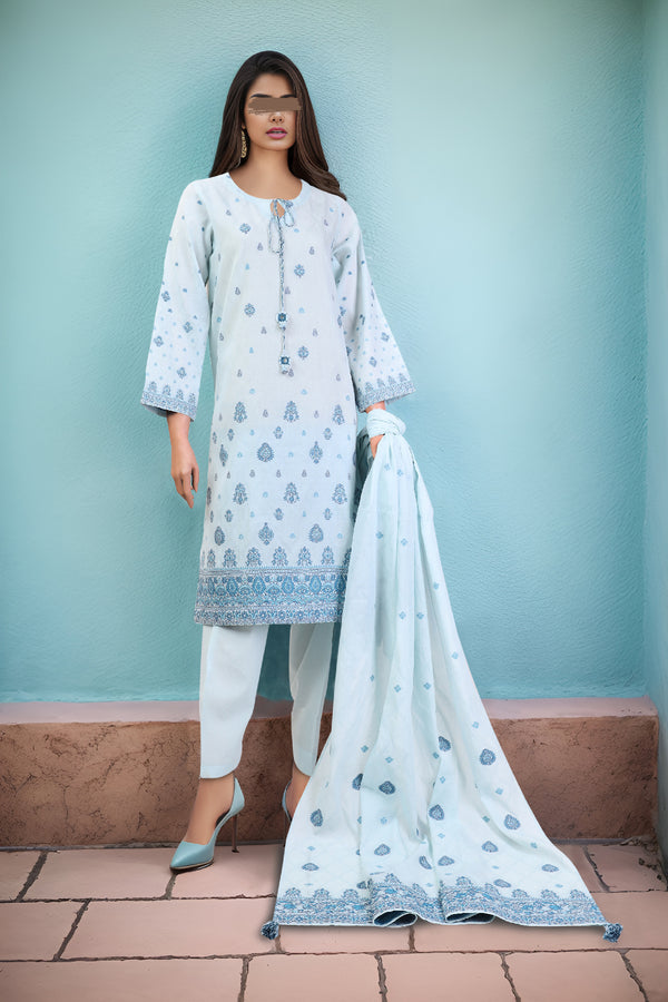 Unstitched Jacquard Cotton 3 Piece