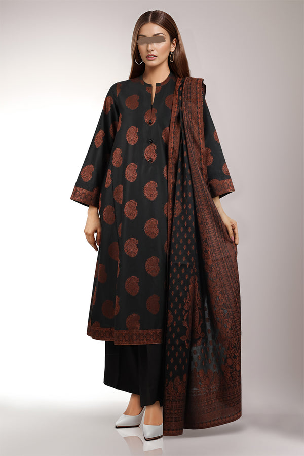 Unstitched Jacquard Cotton 2 Piece (Shirt/Dupatta)