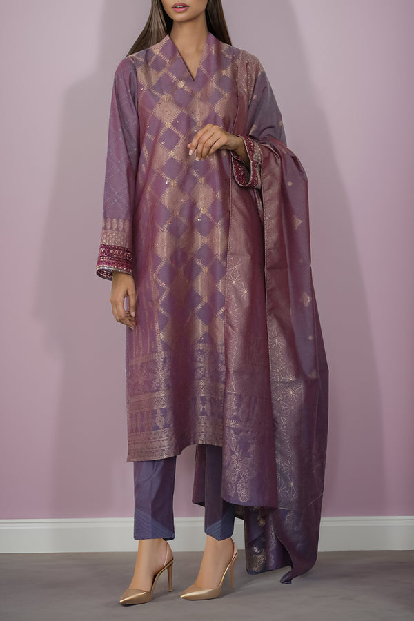 Unstitched Embroidered Jacquard Cotton Shirt