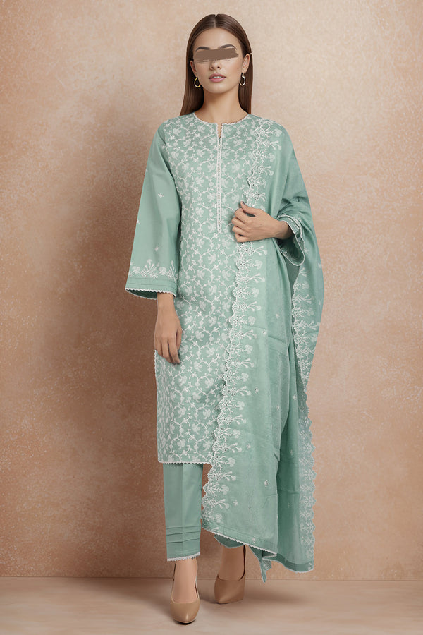 Unstitched Embroidered Lawn 3 Piece