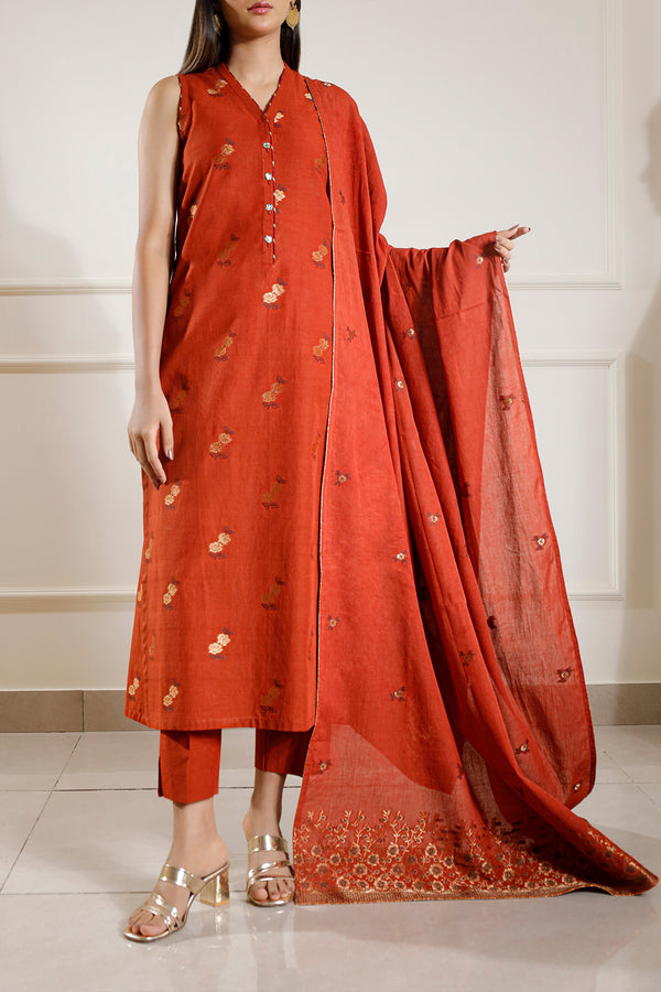 Unstitched Jacquard Cotton 3 Piece