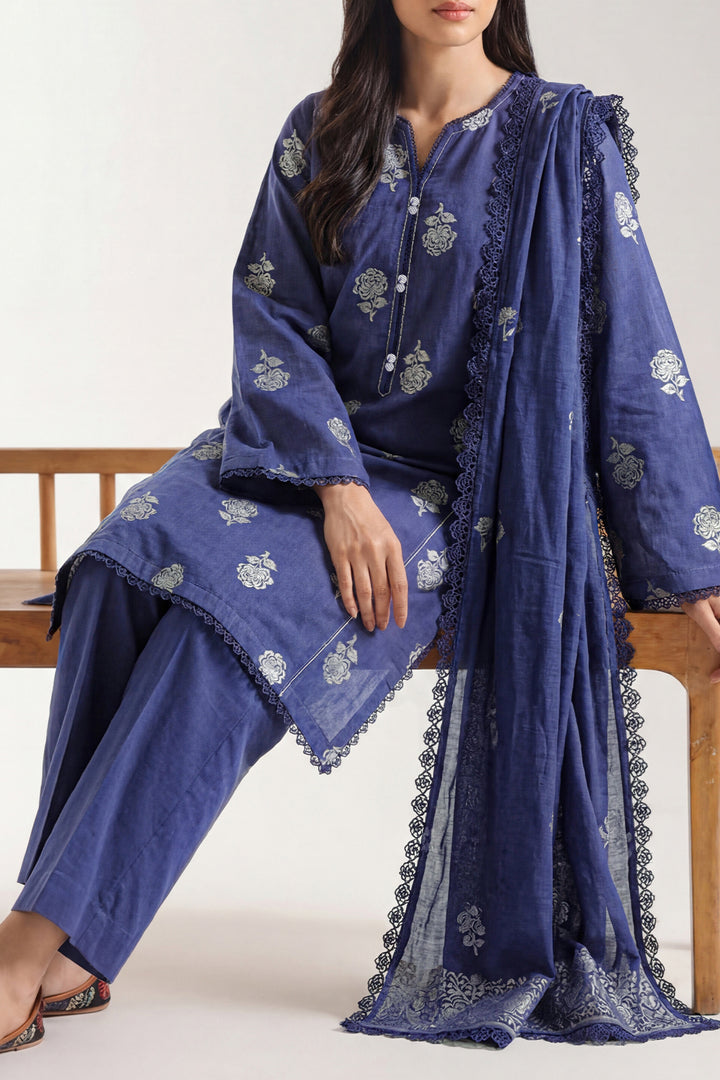 Unstitched Jacquard Cotton 3 Piece – SAYA