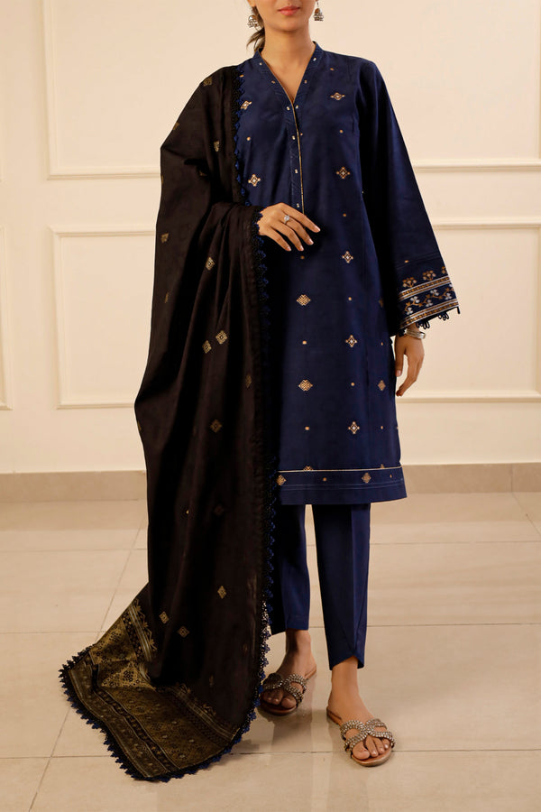 Unstitched Jacquard Cotton 3 Piece