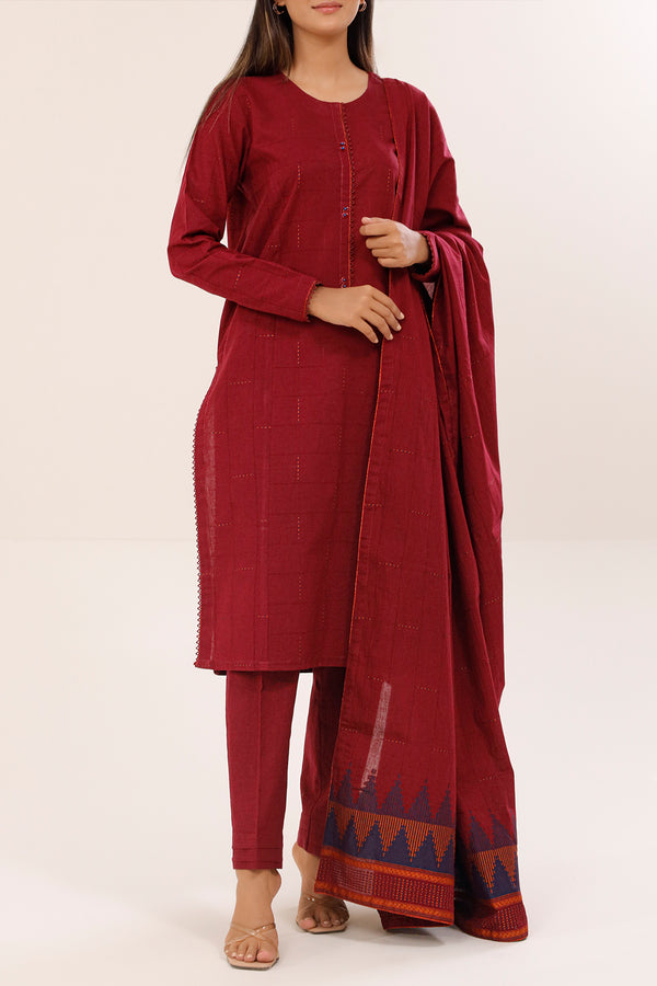 Unstitched Jacquard Cotton 3 Piece