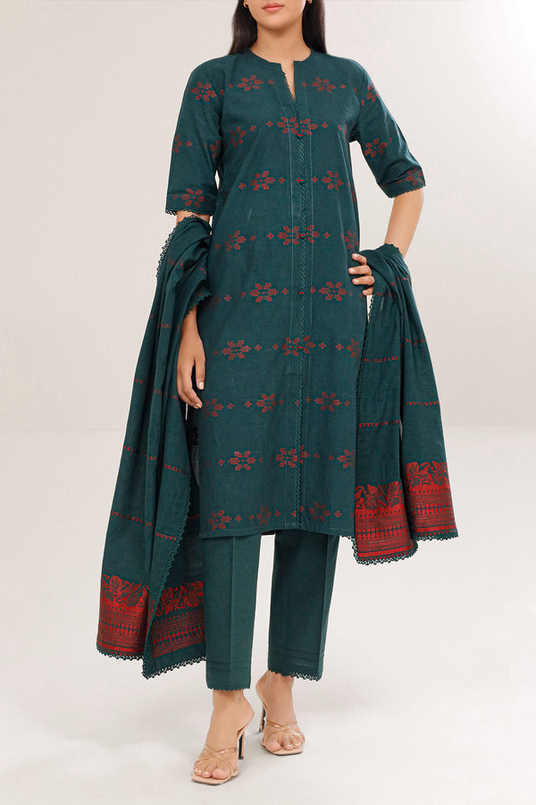 Unstitched Jacquard Cotton 3 Piece