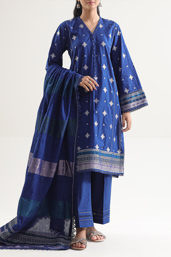 Unstitched Jacquard Cotton 3 Piece