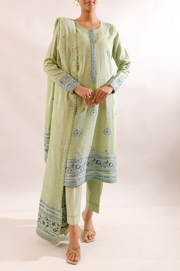 Unstitched Jacquard Cotton 3 Piece