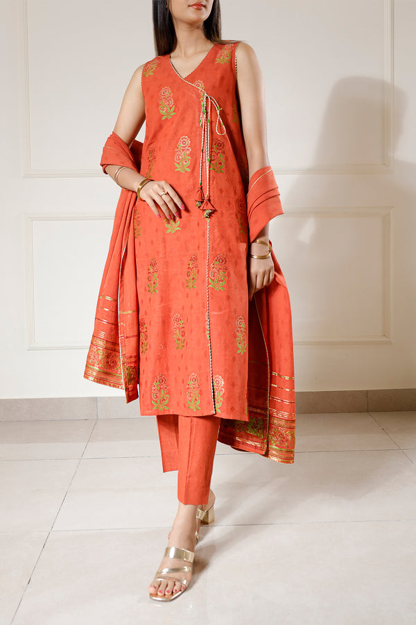 Unstitched Cotton Jacquard 3 Piece