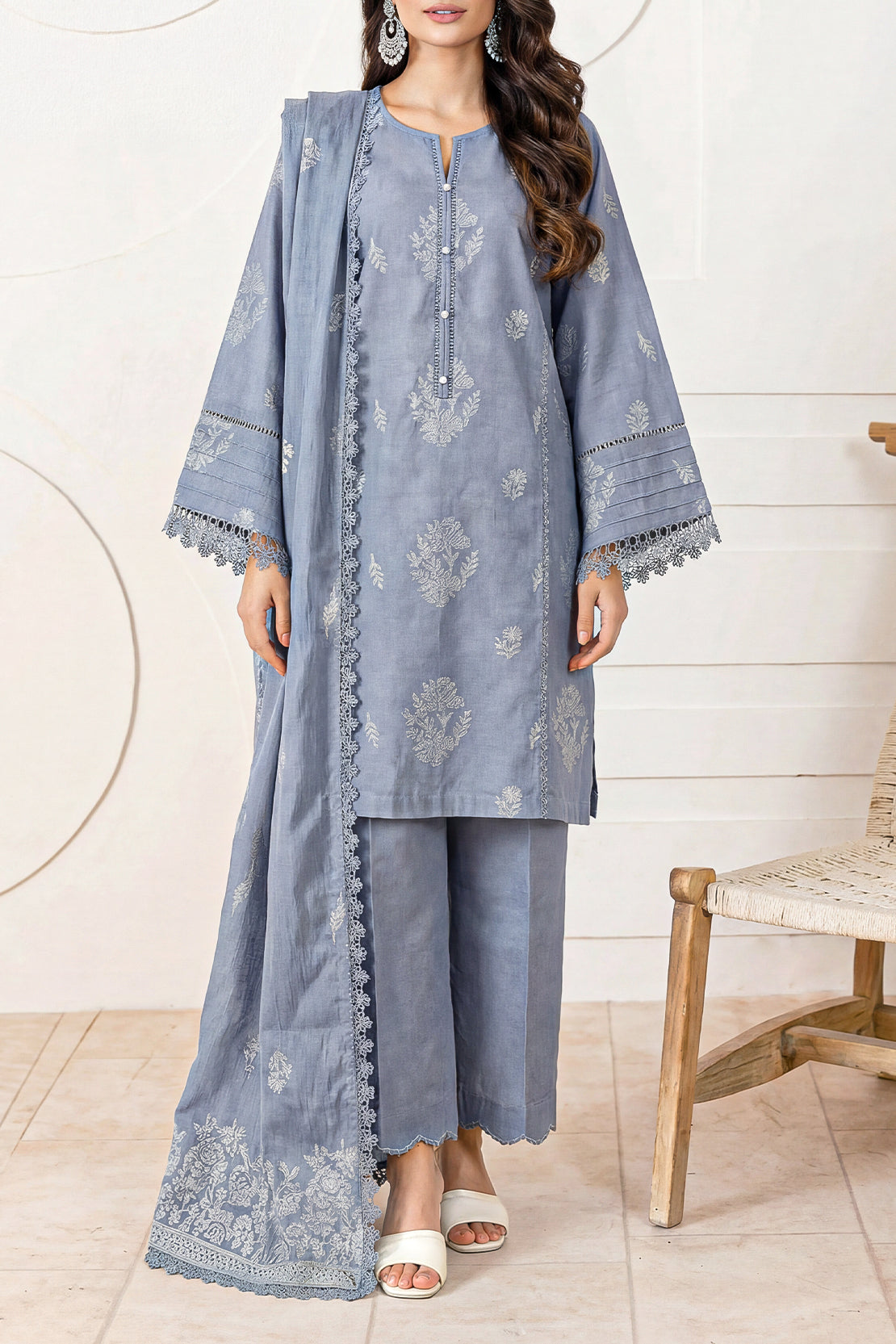 Unstitched Jacquard Cotton 3 Piece – SAYA