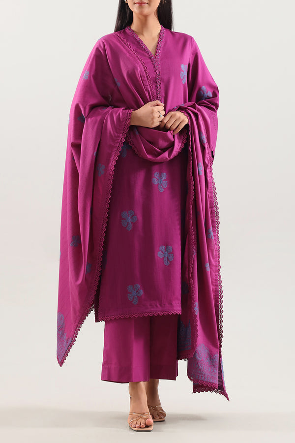 Unstitched Jacquard Cotton 3 Piece