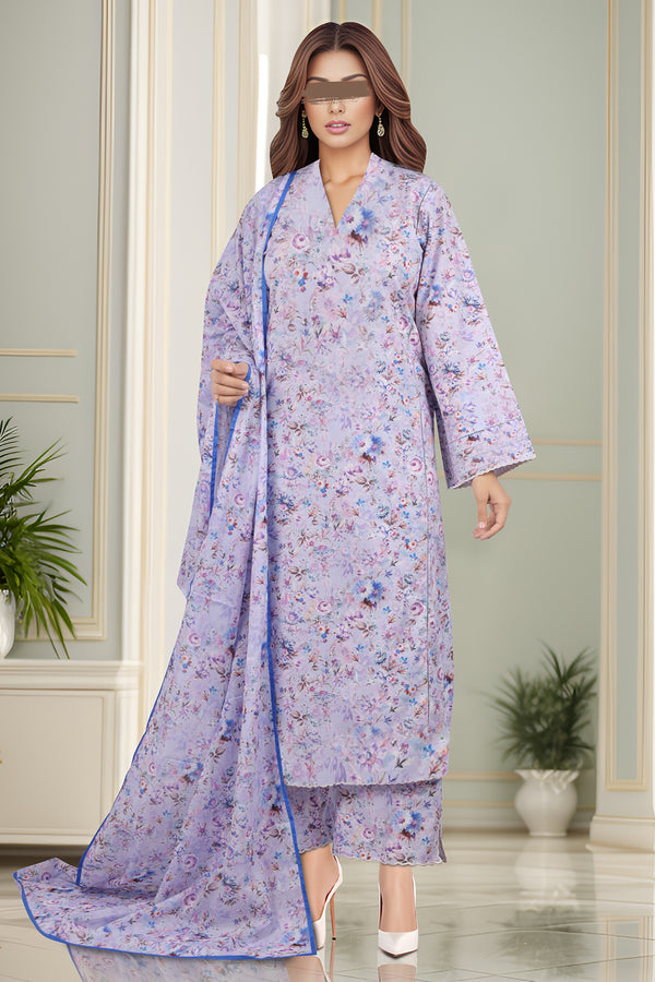 Unstitched Printed Lawn 3 Piece