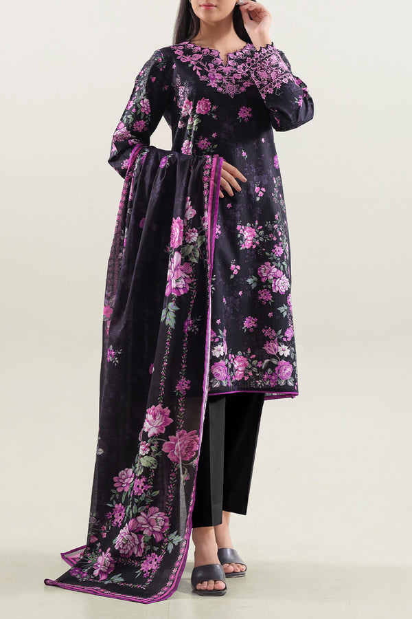 Unstitched Embroidered Lawn 3 Piece