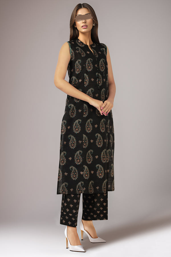 Unstitched Printed Cotton Khaddar 2 Piece (Shirt/Trouser)