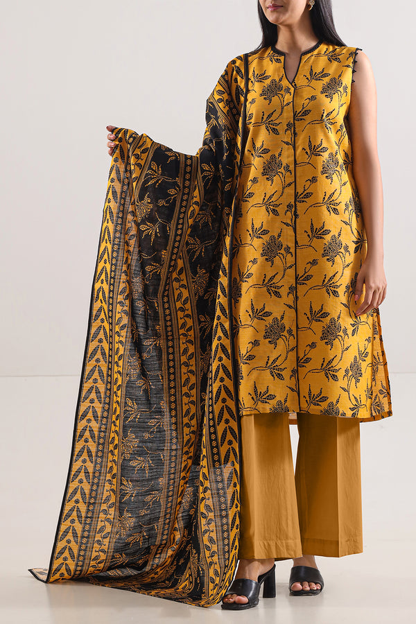 Unstitched Printed Warm Khaddar 3 Piece