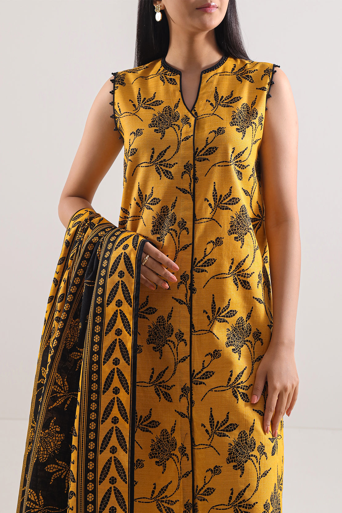Mustard Printed Lawn 3-Piece 3