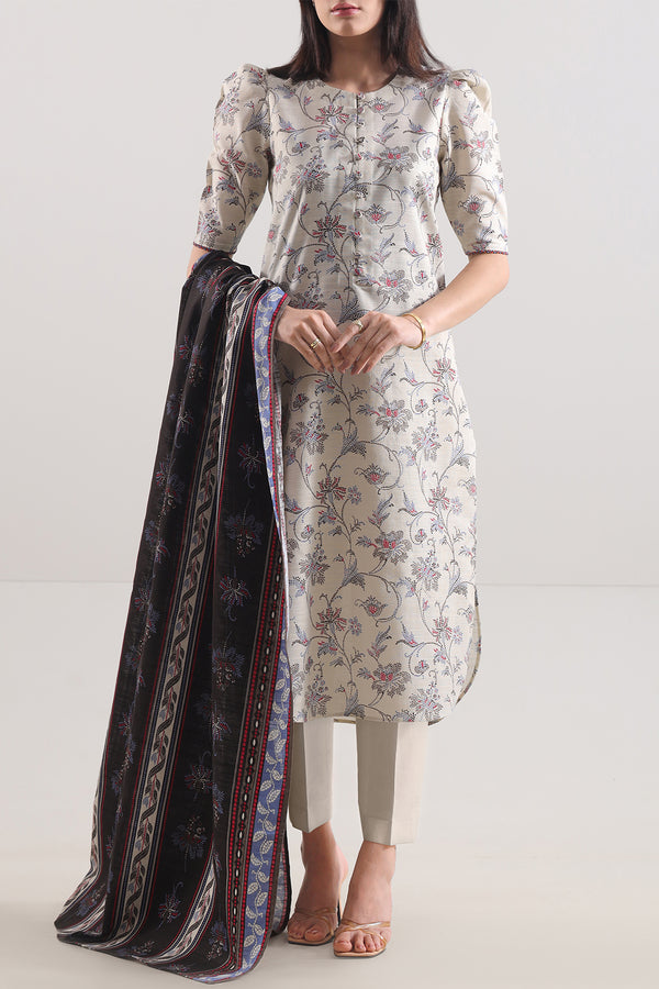 Unstitched Printed Lawn 3 Piece